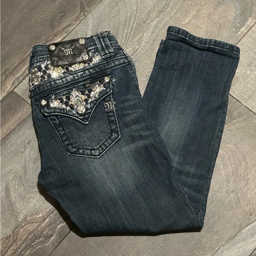 Miss Me Capri jeans with Crystal Accents